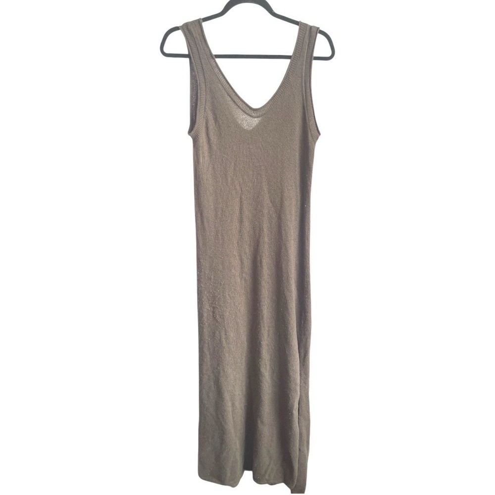 Free People Beach Knit Maxi Dress Brown V Neck Sleeveless‎ S